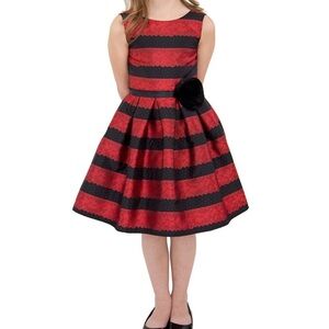 Us Angels Red and Black Lace Dress